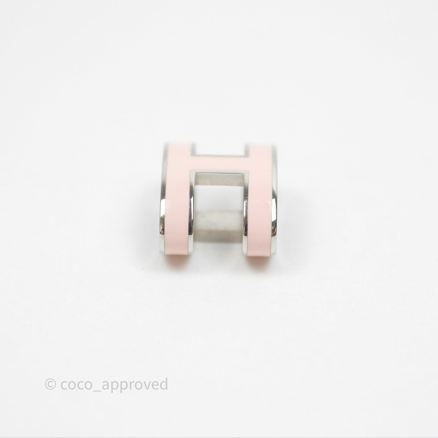 Hermès Pop H Light Pink Pendant Necklace Silver Hardware