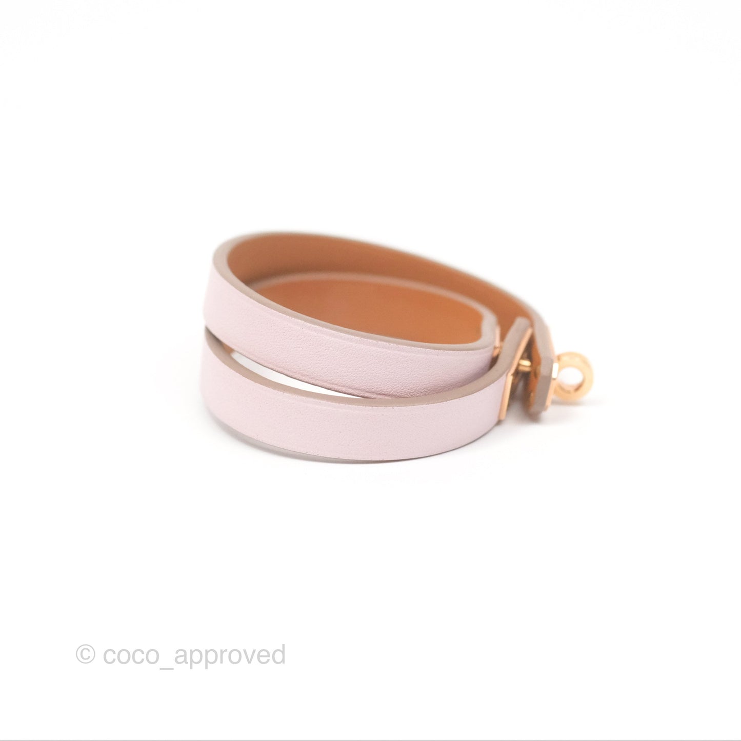 Hermès Kelly Double Tour Bracelet Rose Swift Gold Hardware