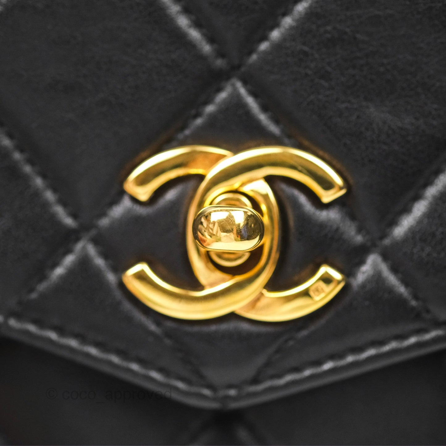 Chanel Vintage Belt Bag Quilted Black Lambskin 24K Gold Hardware