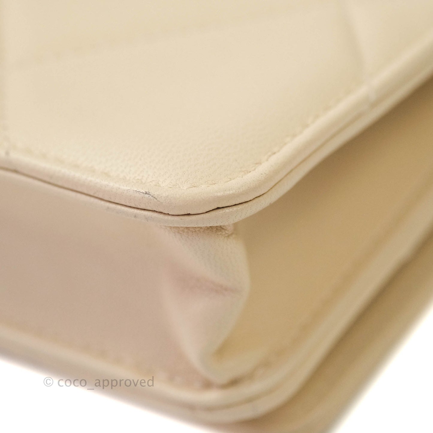 Chanel 19 Quilted Wallet on Chain WOC Beige Goatskin Mixed Hardware