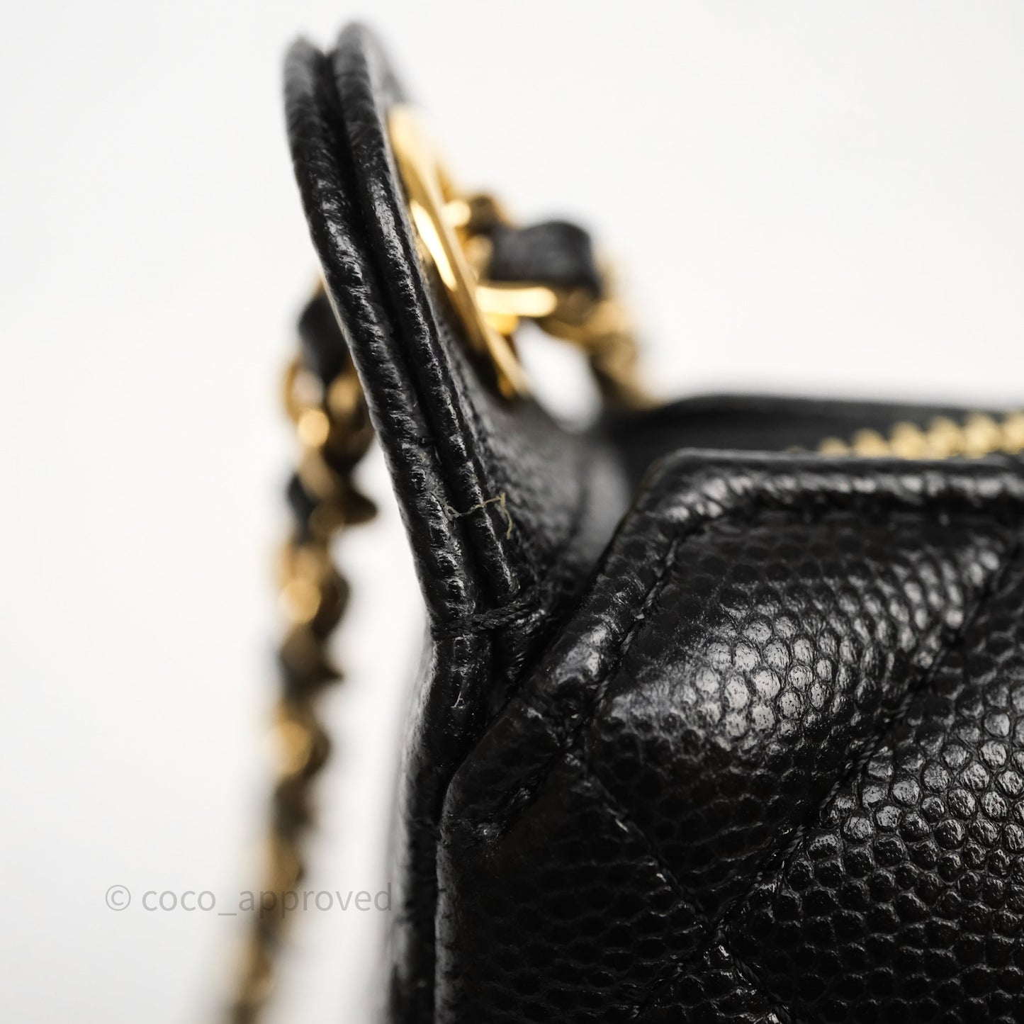 Chanel Clutch on Chain Black Caviar Gold Hardware 25A