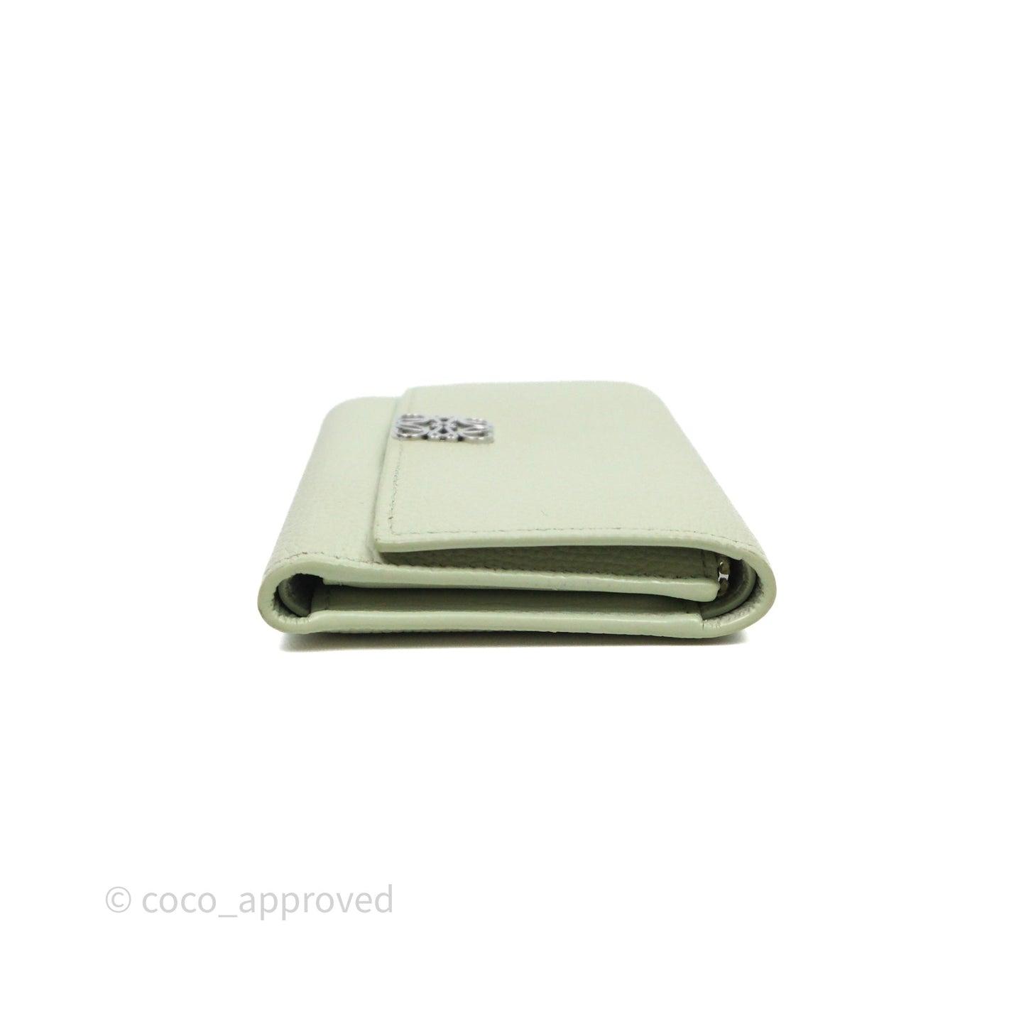 Loewe Anagram Small Vertical Wallet Green Silver Hardware
