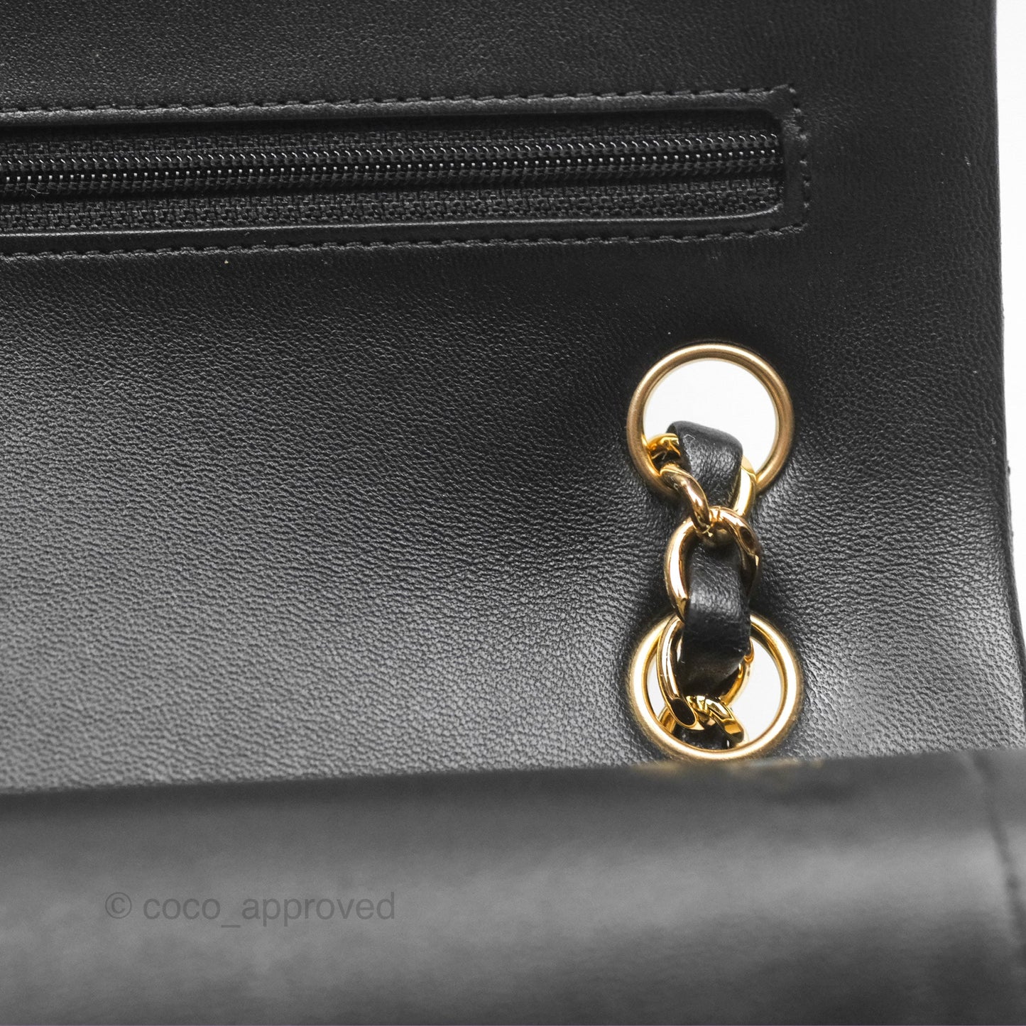 Chanel Small Classic Quilted Flap Black Lambskin Gold Hardware