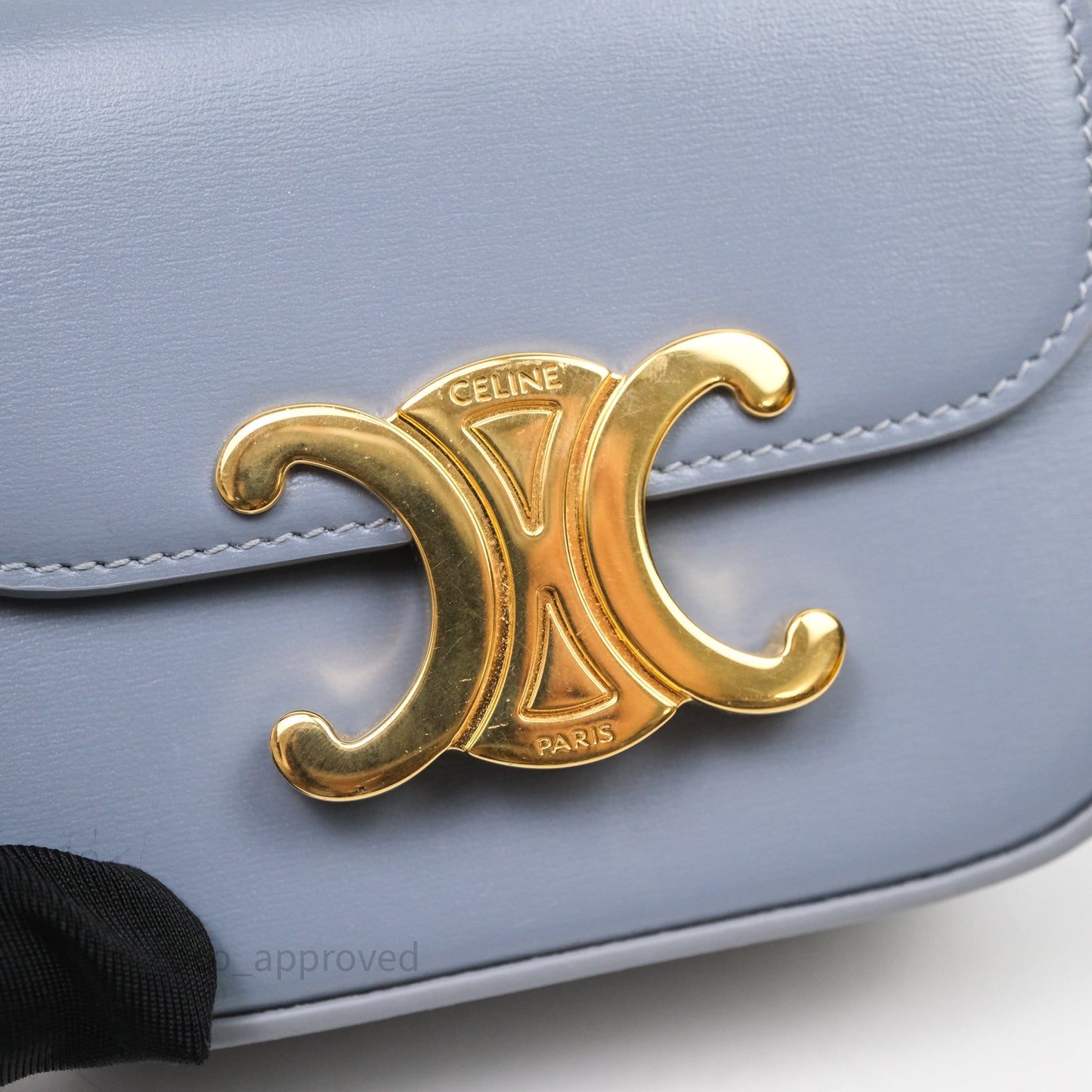Celine Mini Triomphe Shiny Calfskin Blue Grey