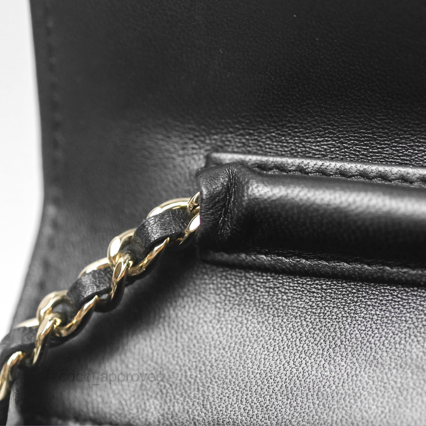 Chanel Wallet On Chain WOC Black Patent Lambskin Gold Hardware