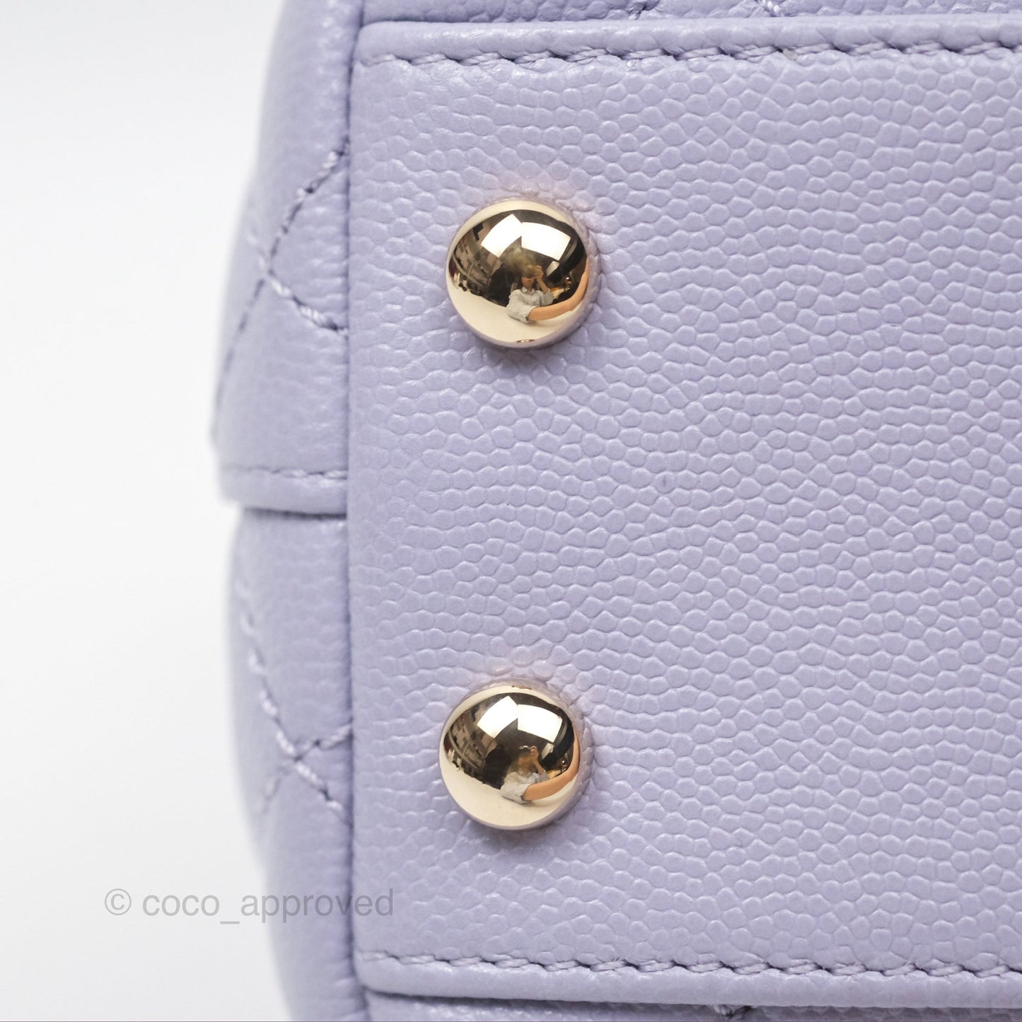 Chanel Mini Coco Handle Lilac Caviar Gold Hardware