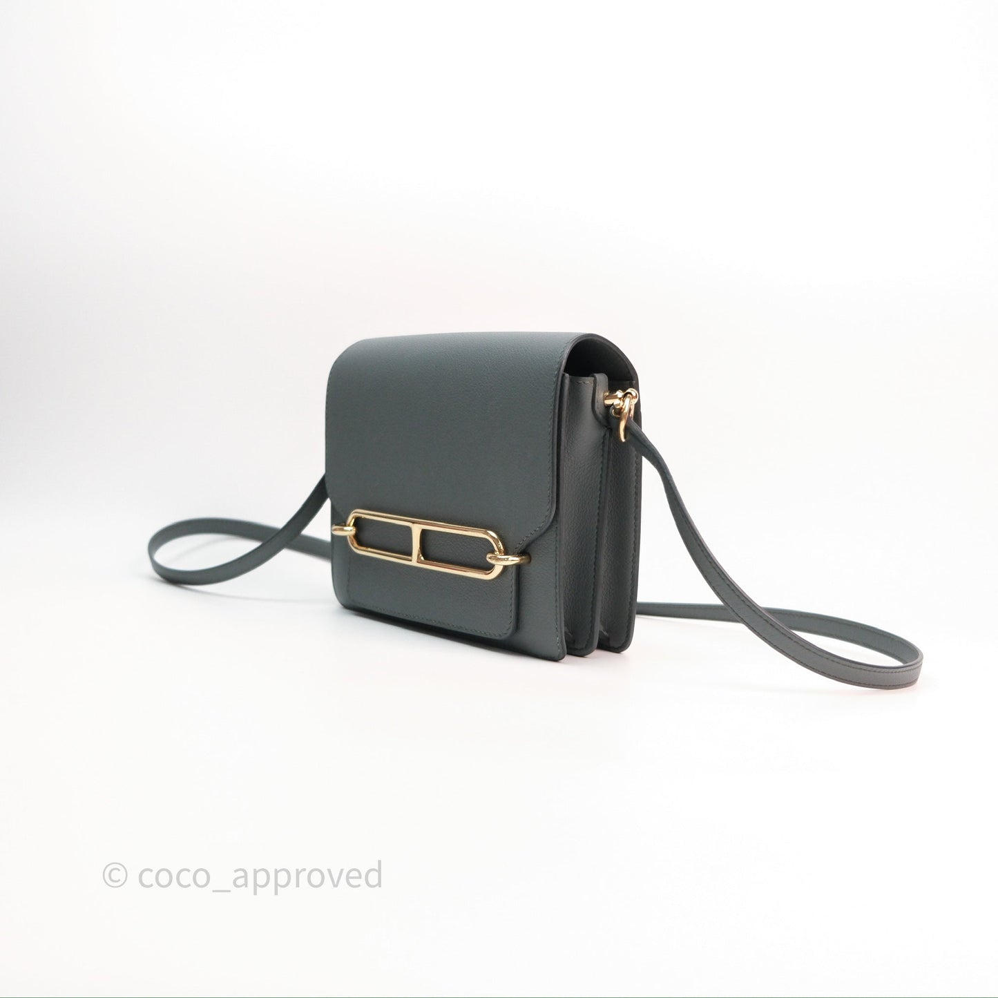 Hermès Roulis Mini 18 Vert Amancde 63 Evercolor Gold Hardware