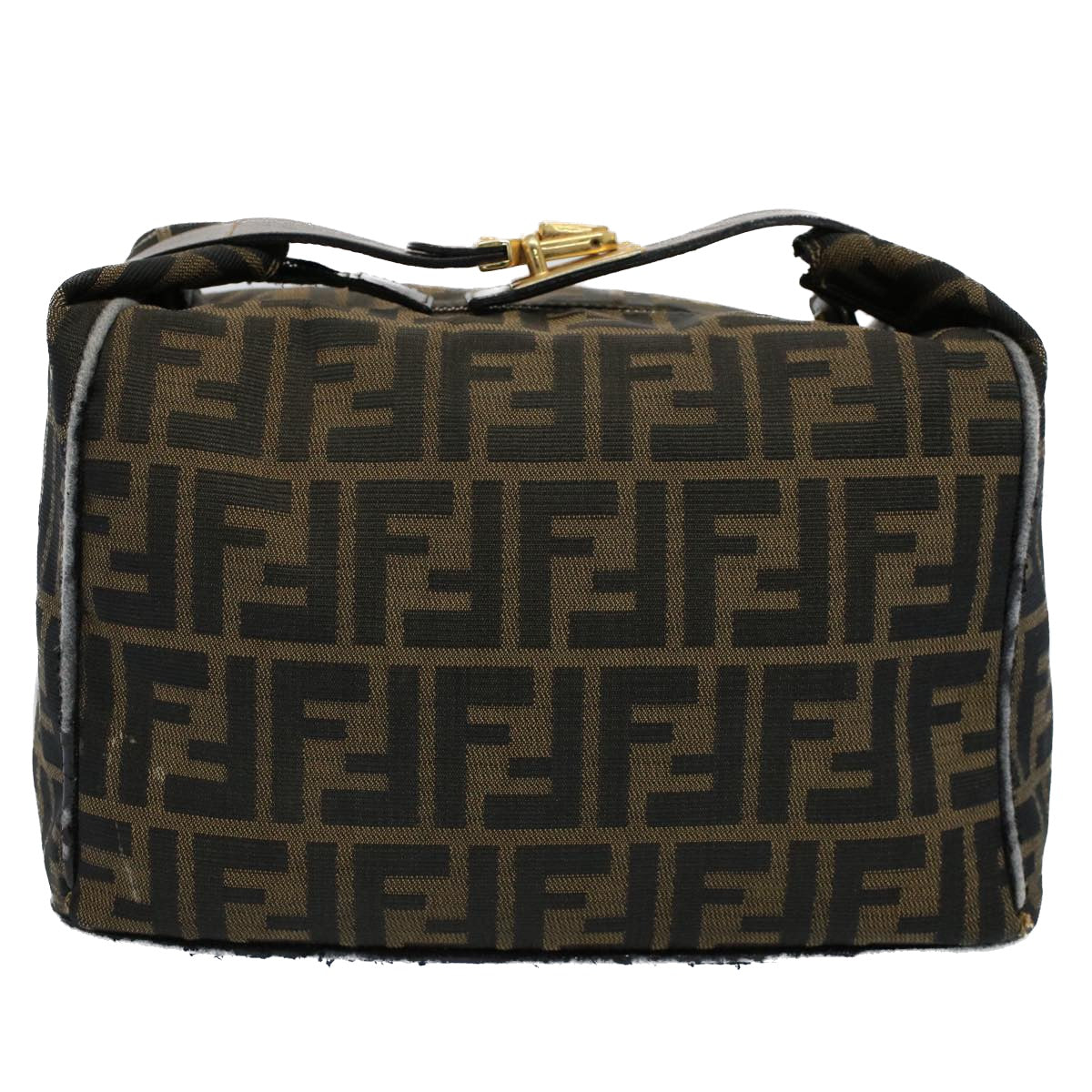 Luxury FendiZucca Canvas Vanity pouch Hand Bag Brown Black55824