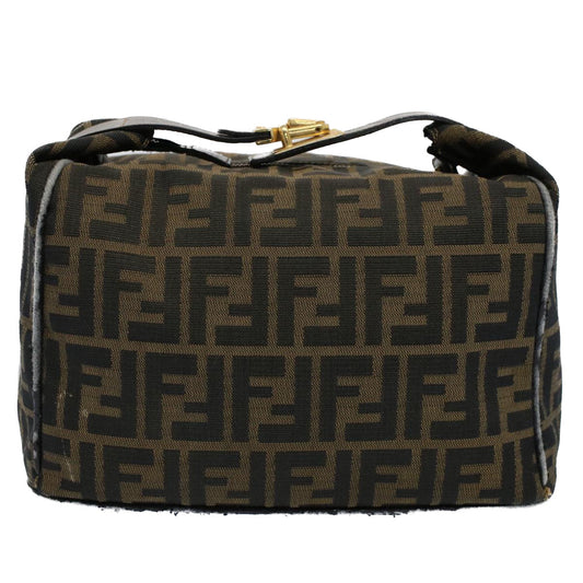 Luxury FendiZucca Canvas Vanity pouch Hand Bag Brown Black55824