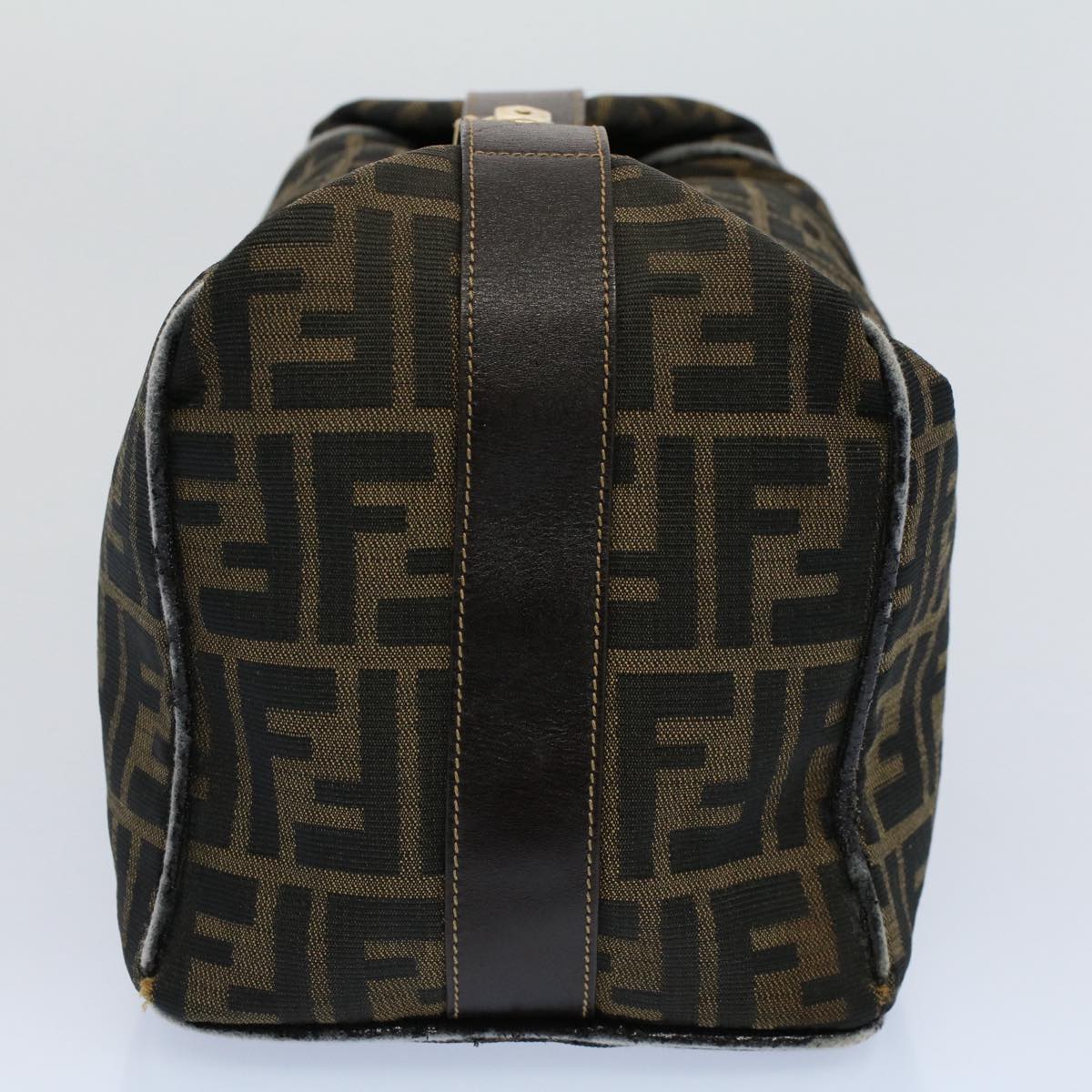 Luxury FendiZucca Canvas Vanity pouch Hand Bag Brown Black55824