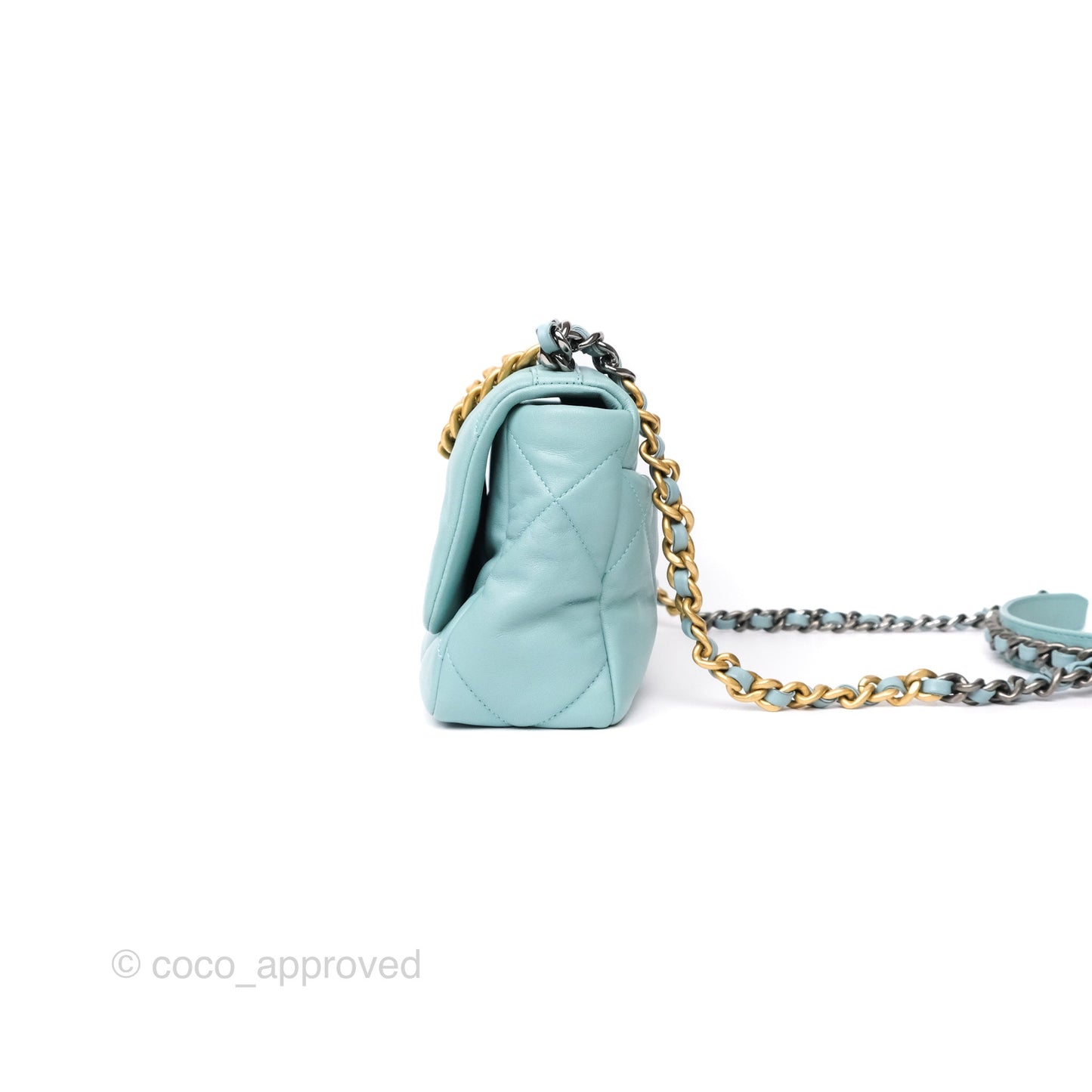 Chanel 19 Small Tiffany Blue Mixed Hardware