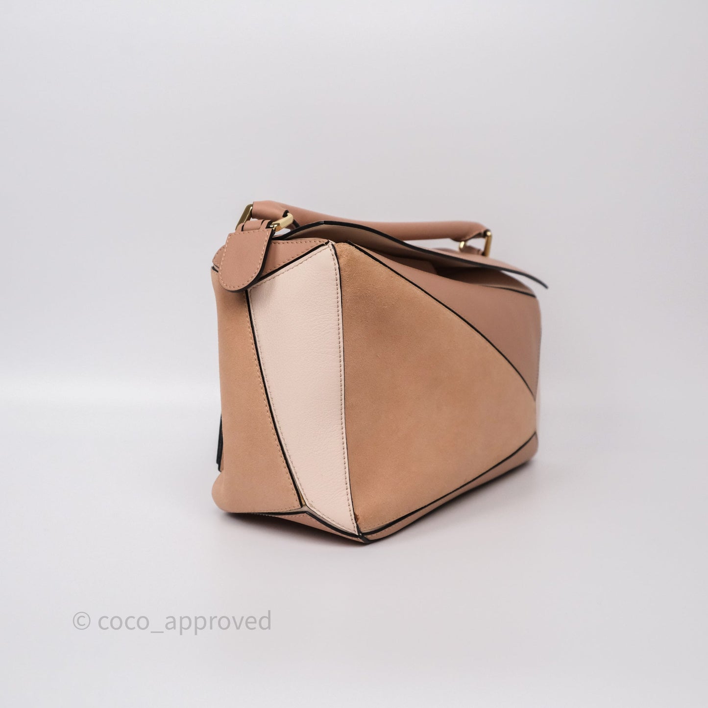 Loewe Medium Puzzle Bag Blush Pink Suede Calfskin