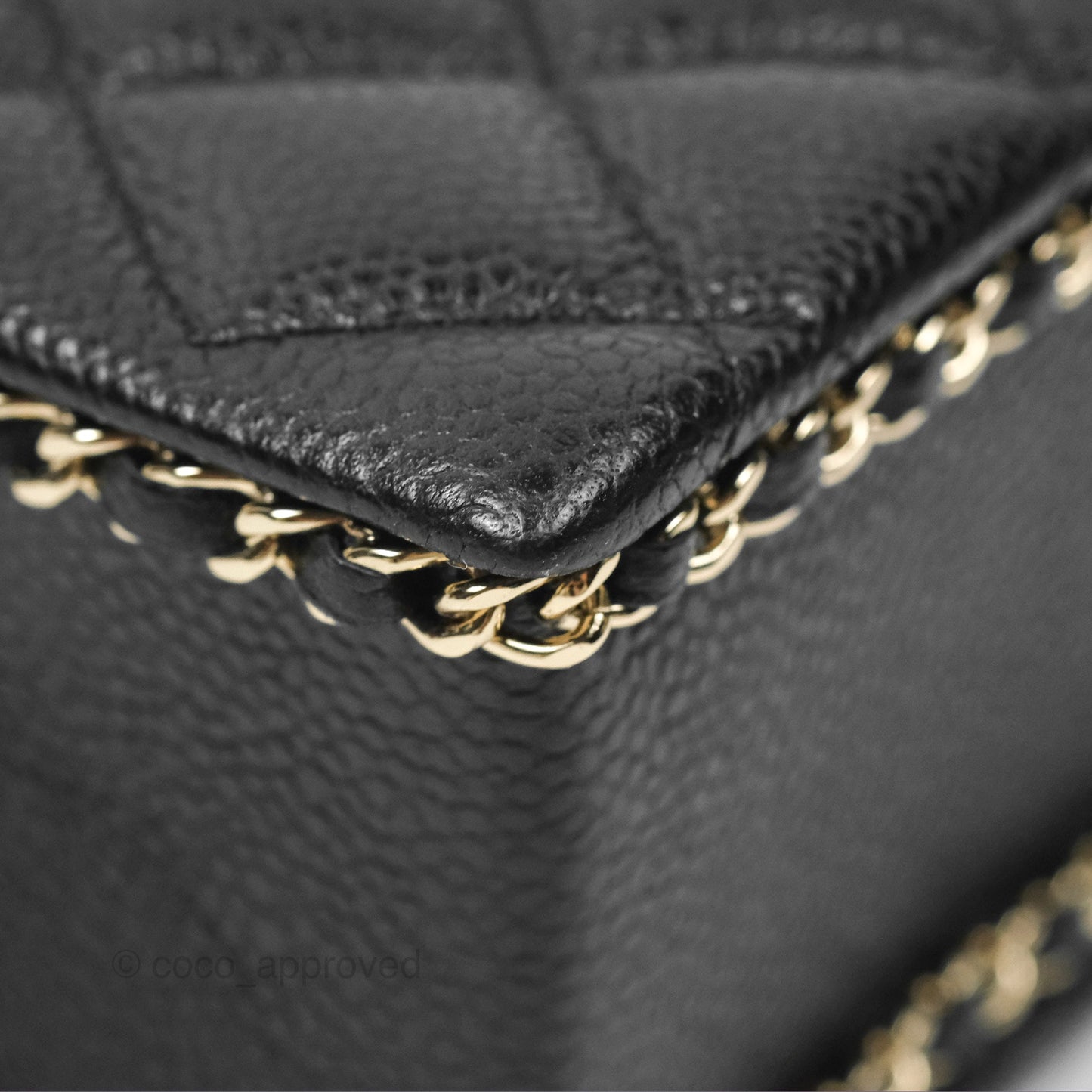 Chanel Evening Bag Caviar Black Gold Hardware 22S