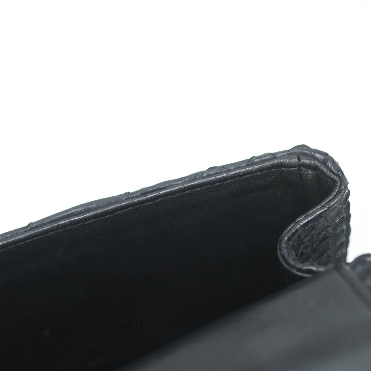 Chanel Classic M/L Medium Flap So Black Python Black Hardware