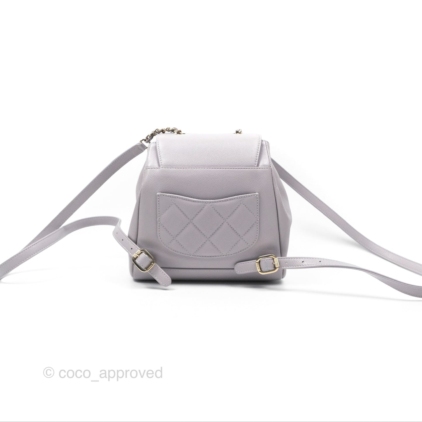 Chanel Mini Business Affinity Backpack Grey Caviar Gold Hardware 22B