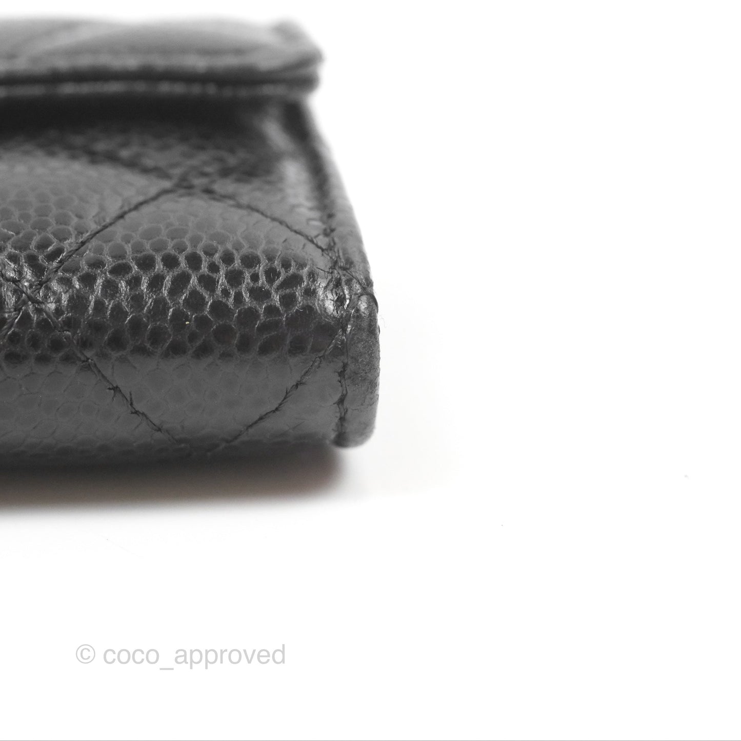 Chanel Classic Quilted Flap Card Holder Black Caviar Gold Hardware