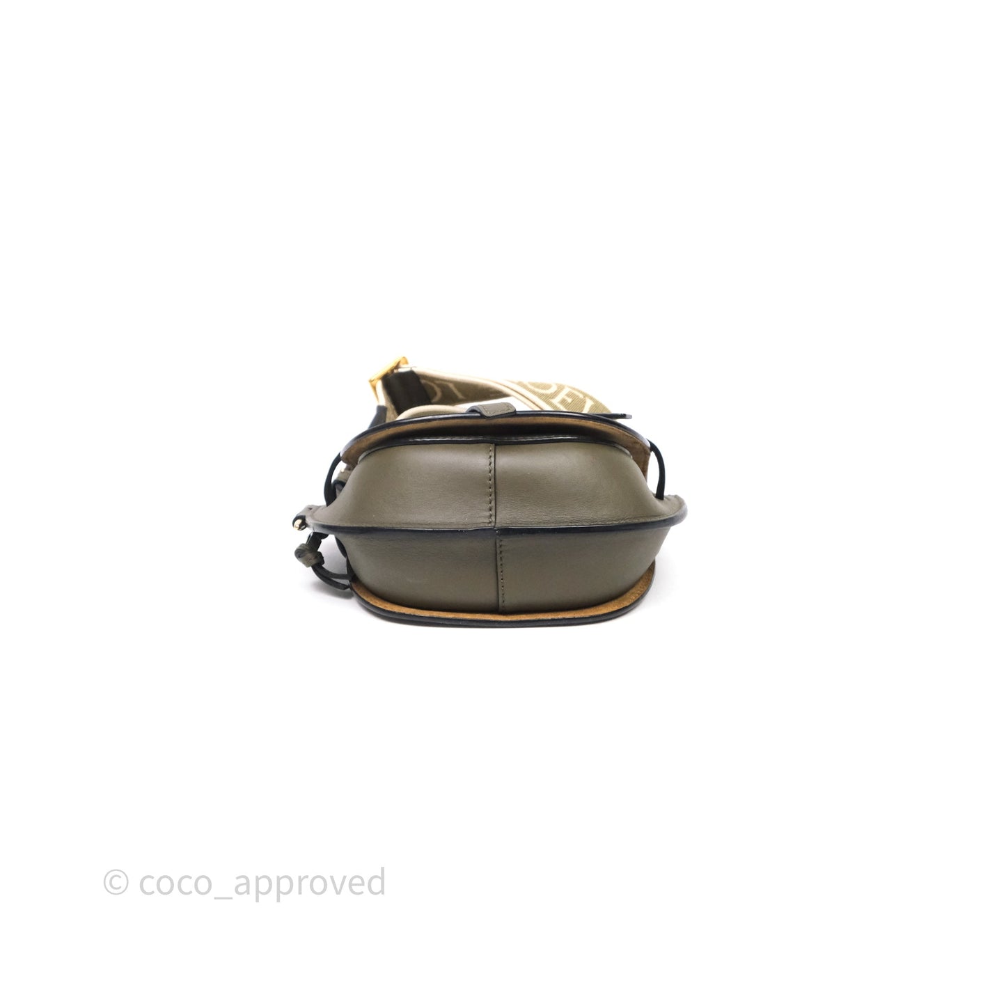 Loewe Mini Gate Dual Bag Soft Calfskin & Jacquard Strap Autumn Green