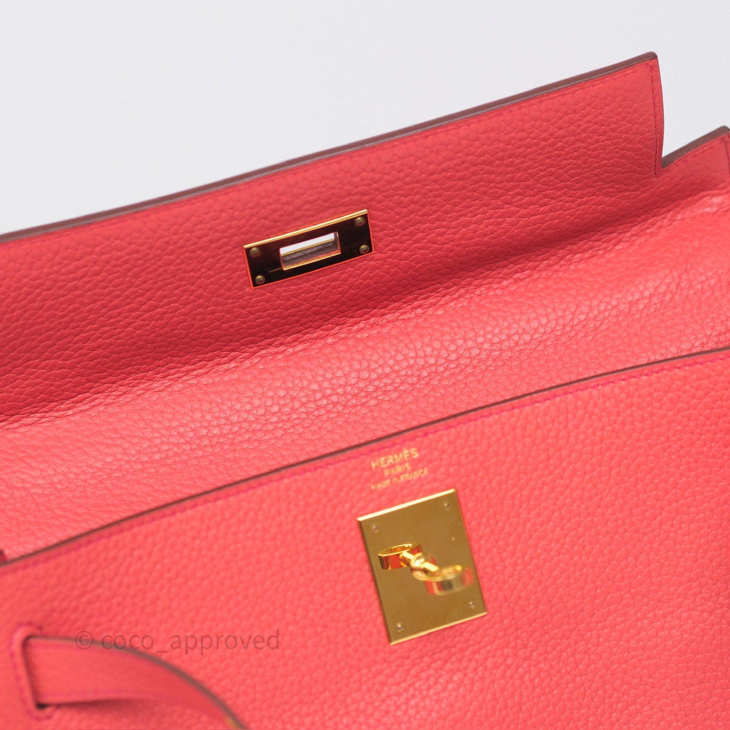 Hermès Kelly 28 Rose Jaipur Retourne Togo Gold Hardware