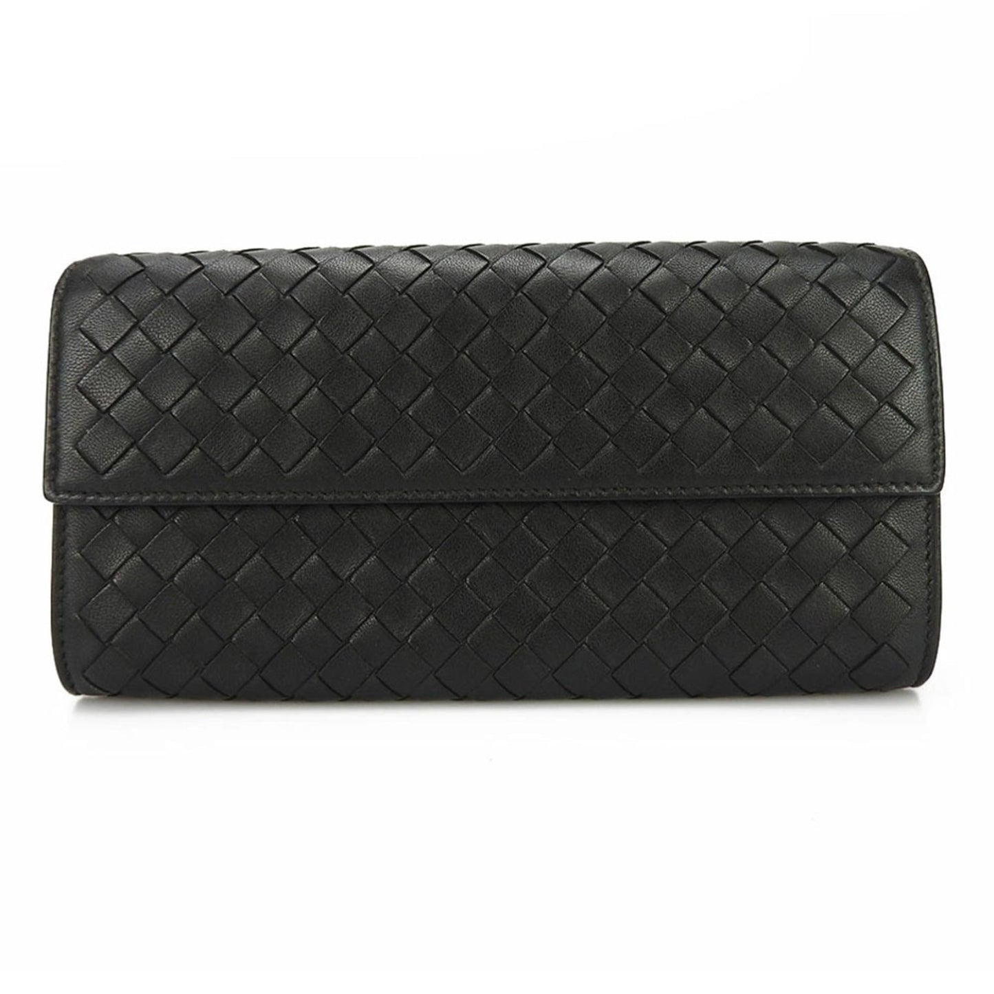 Luxury Bottega Veneta Intrecciato  Leather Long Wallet (Bi-Fold) ()