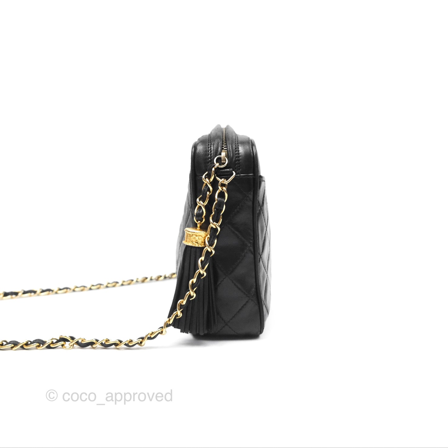 Chanel Vintage Camera Bag Black Lambskin Gold Hardware