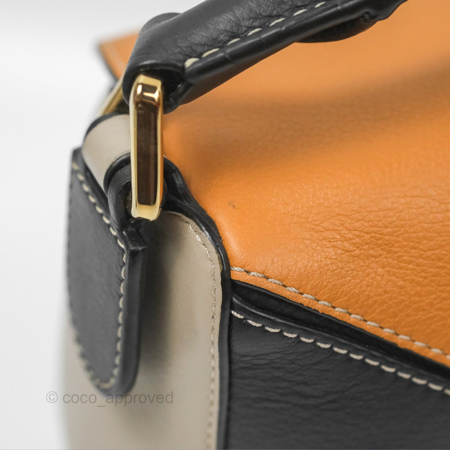Loewe Small Puzzle Bag Amber/ Light Oat Calfskin Gold Hardware