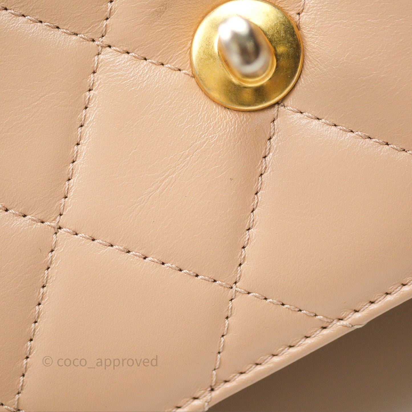 Chanel Quilted Mini Perfect Fit Adjustable Beige Calfskin Gold Hardware