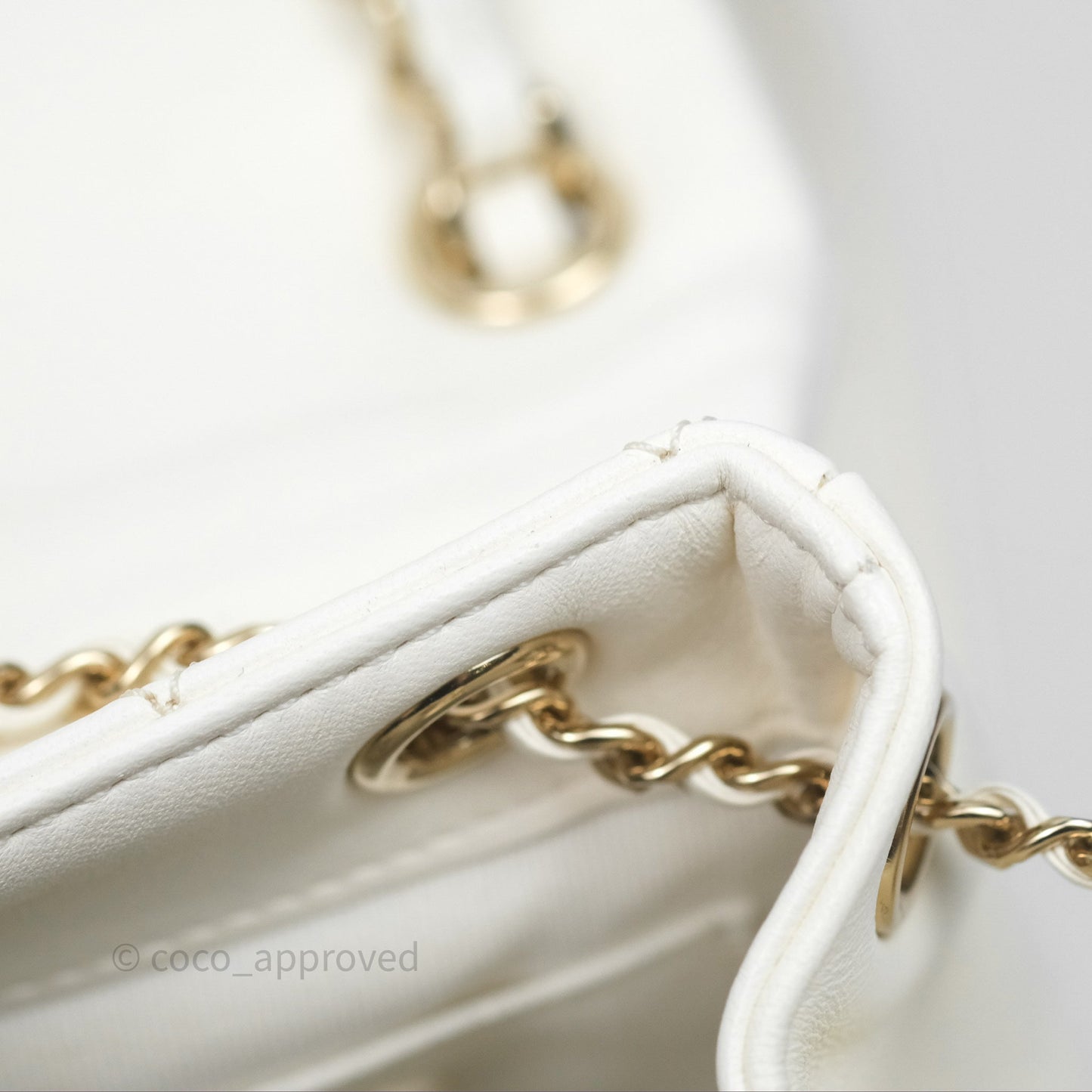 Chanel Quilted Small Duma Drawstring Backpack White Calfskin Gold Hardware