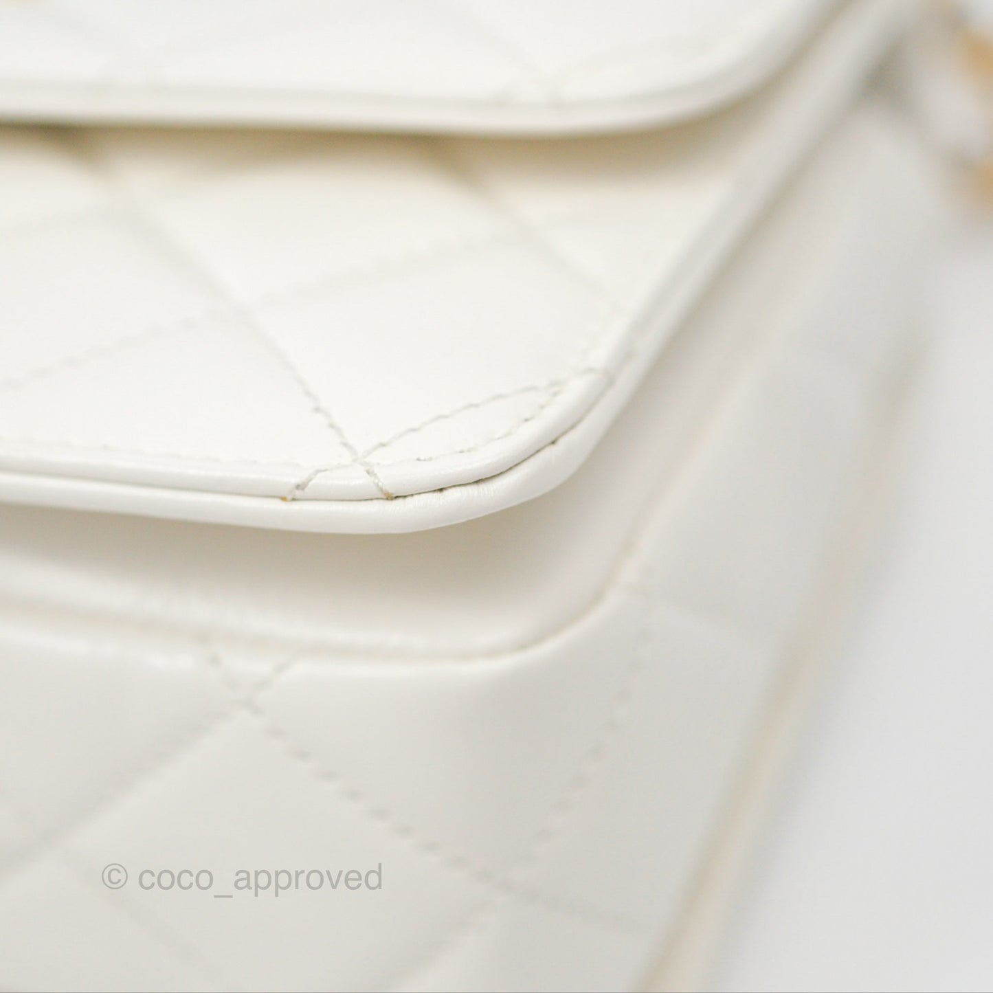 Chanel Rainbow Top Handle Flap Bag White Glazed Lambskin 23P