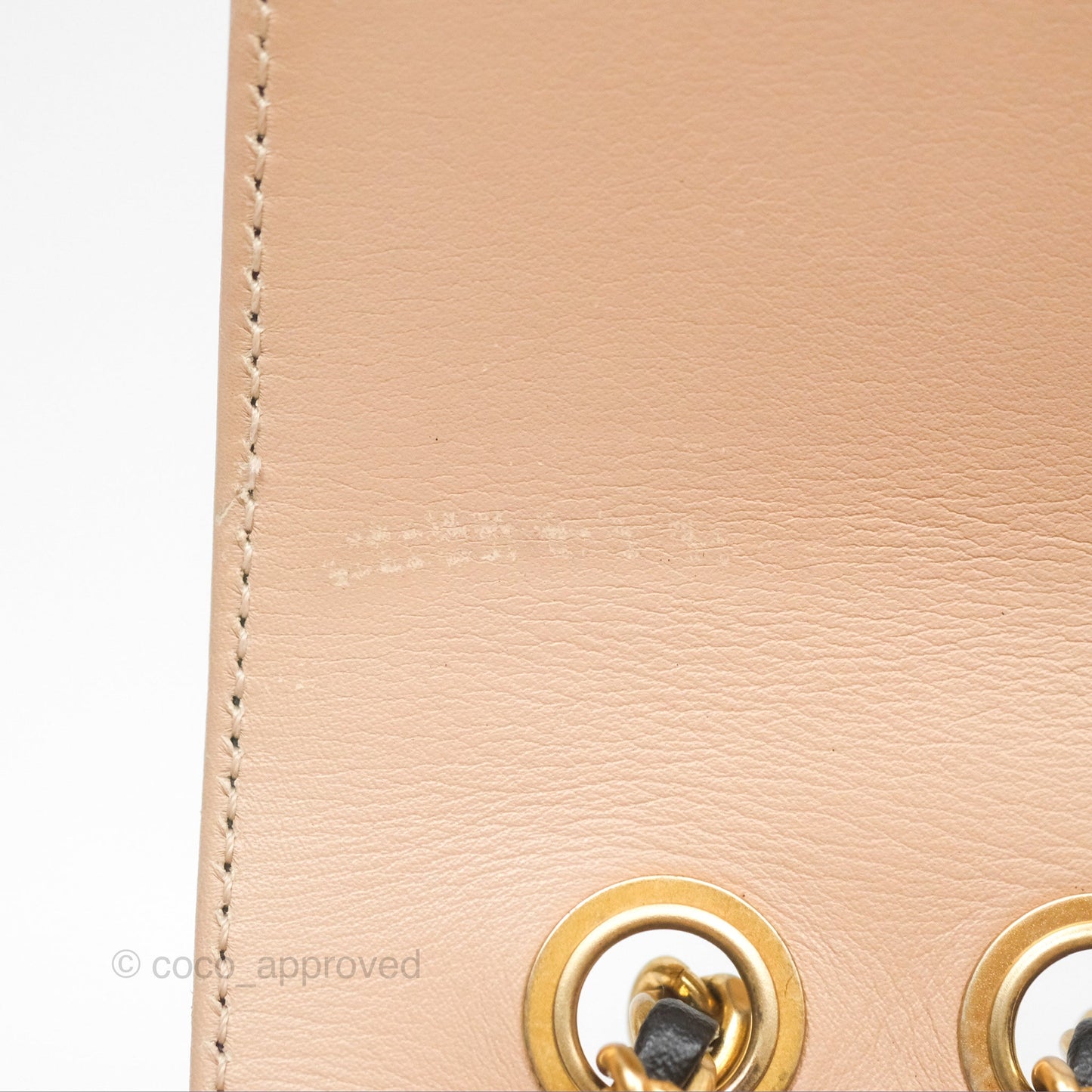 Chanel Small CC Filigree Flap Quilted Beige Black Caviar