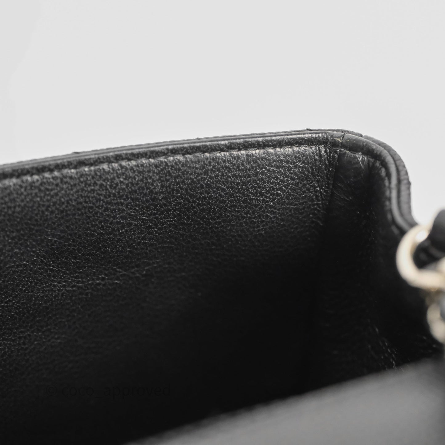Chanel Mini Rectangular Flap Chevron Black Caviar Silver Hardware
