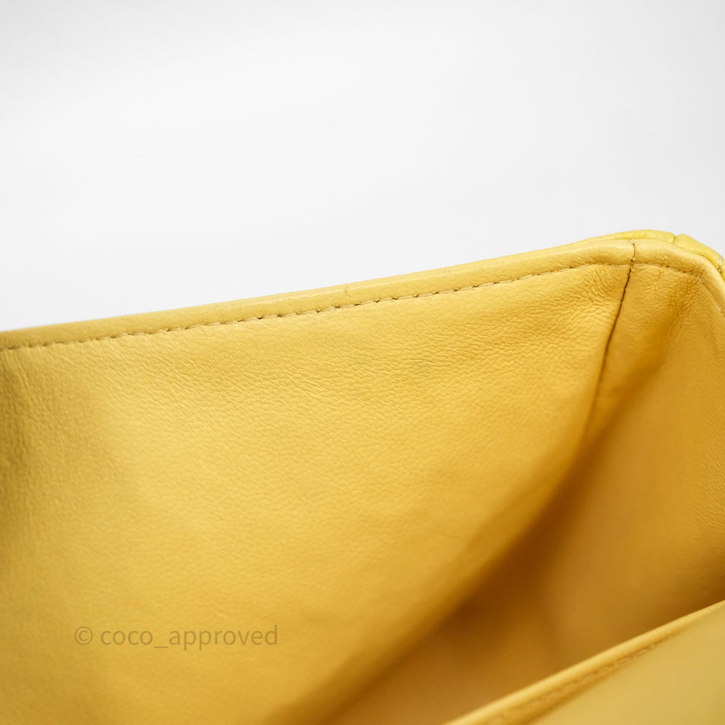 Chanel Small Classic Flap Quilted Yellow Caviar Gold Hardware