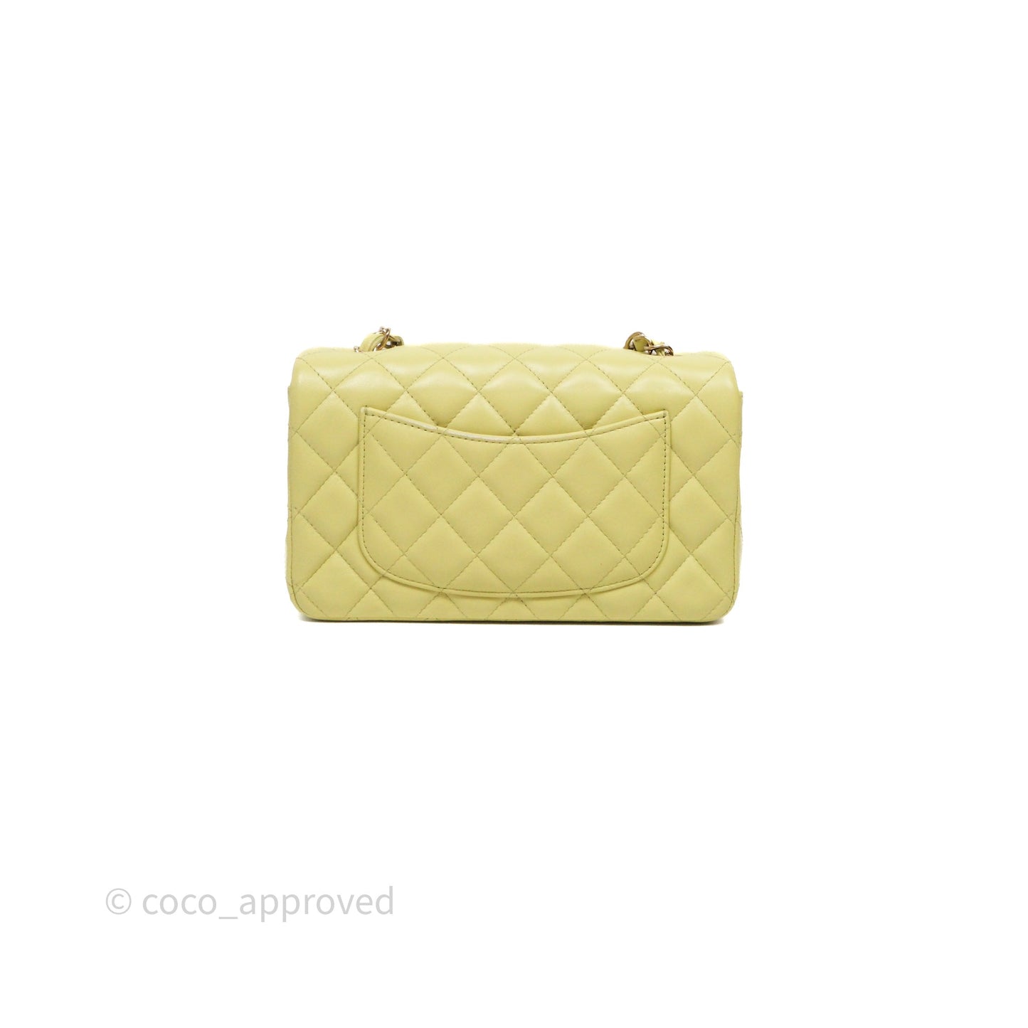 Chanel Mini Rectangular Flap Quilted Green Lambskin Gold Hardware