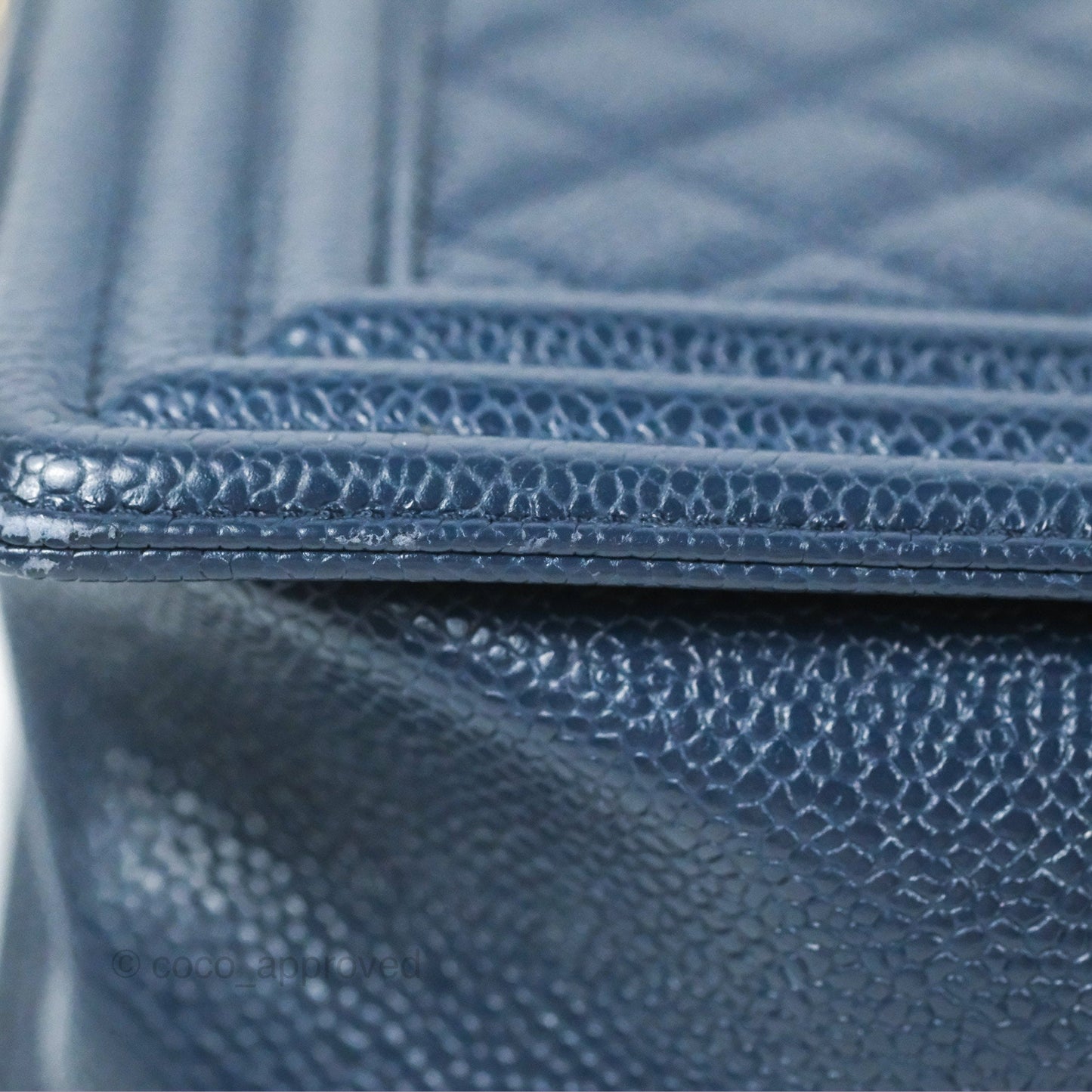 Chanel Quilted Medium Boy Navy Caviar Gold Hardware