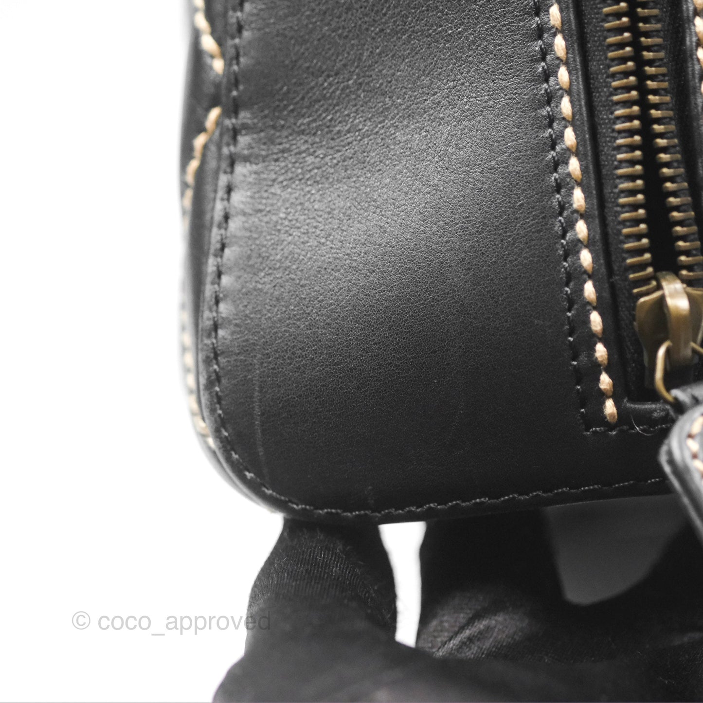 Chanel Vintage Wild Stitch Tote Bag Lambskin Black