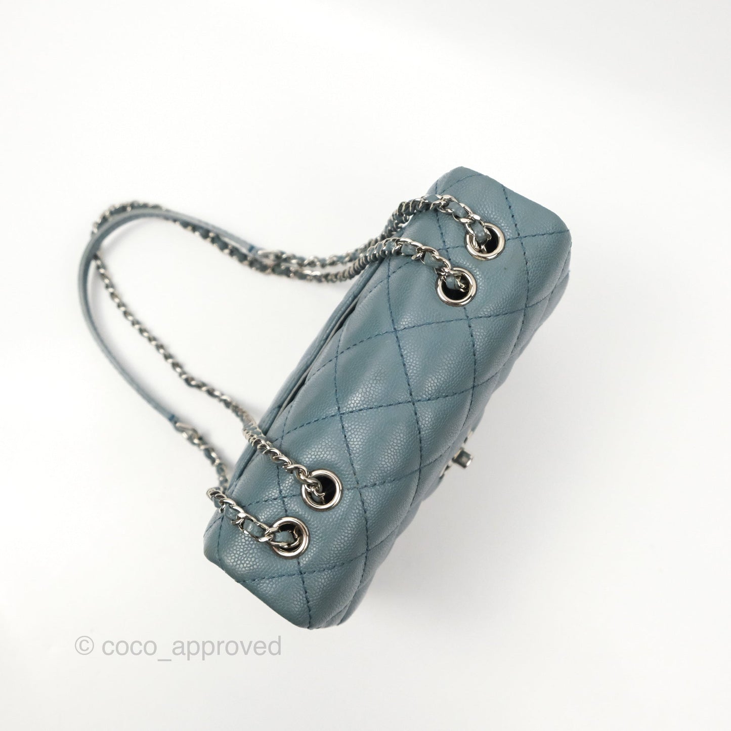 Chanel Quilted Small Urban Companion Flap Bag Blue Caviar Silver Hardware