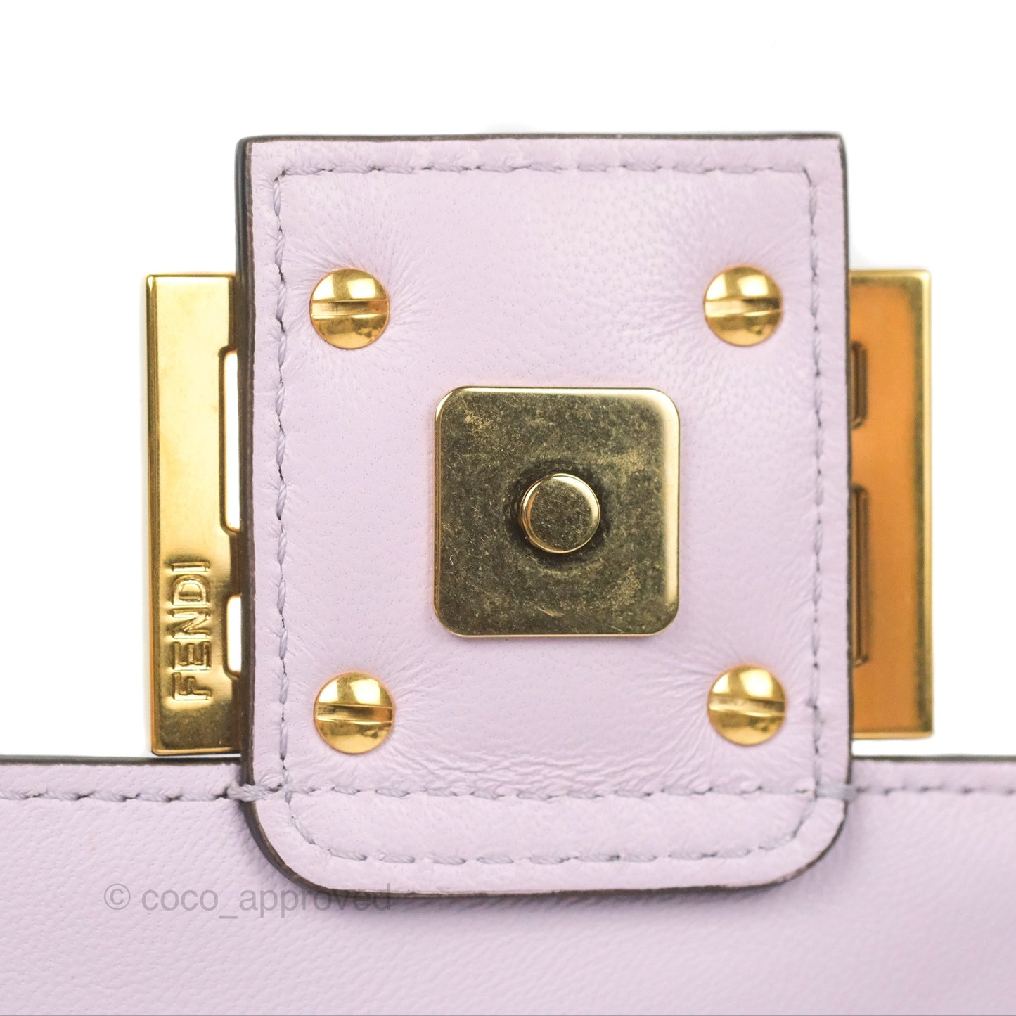 Fendi Medium Baguette Bag Lilac Calfskin Gold Hardware