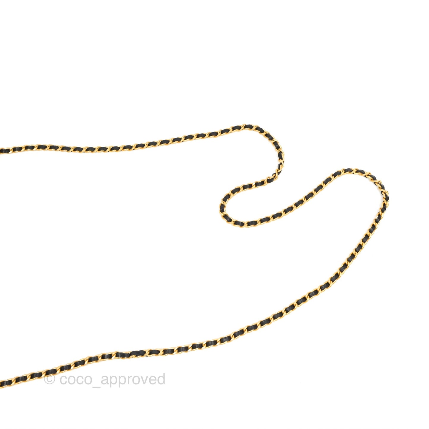 Chanel Logo Enchained Wallet On Chain WOC Black Calfskin Gold Hardware