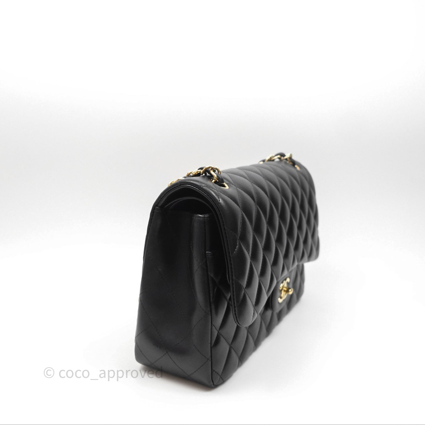 Chanel Jumbo Double Flap Black Lambskin Gold Hardware