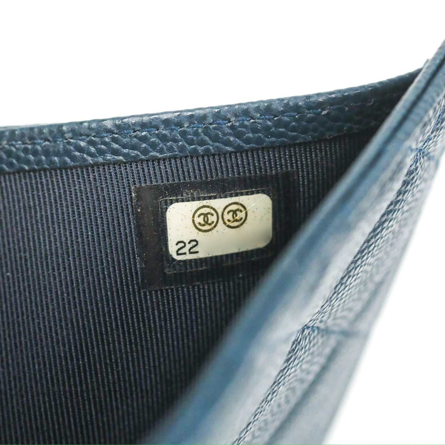 Chanel Classic Short Flap Wallet Blue Caviar Gold Hardware