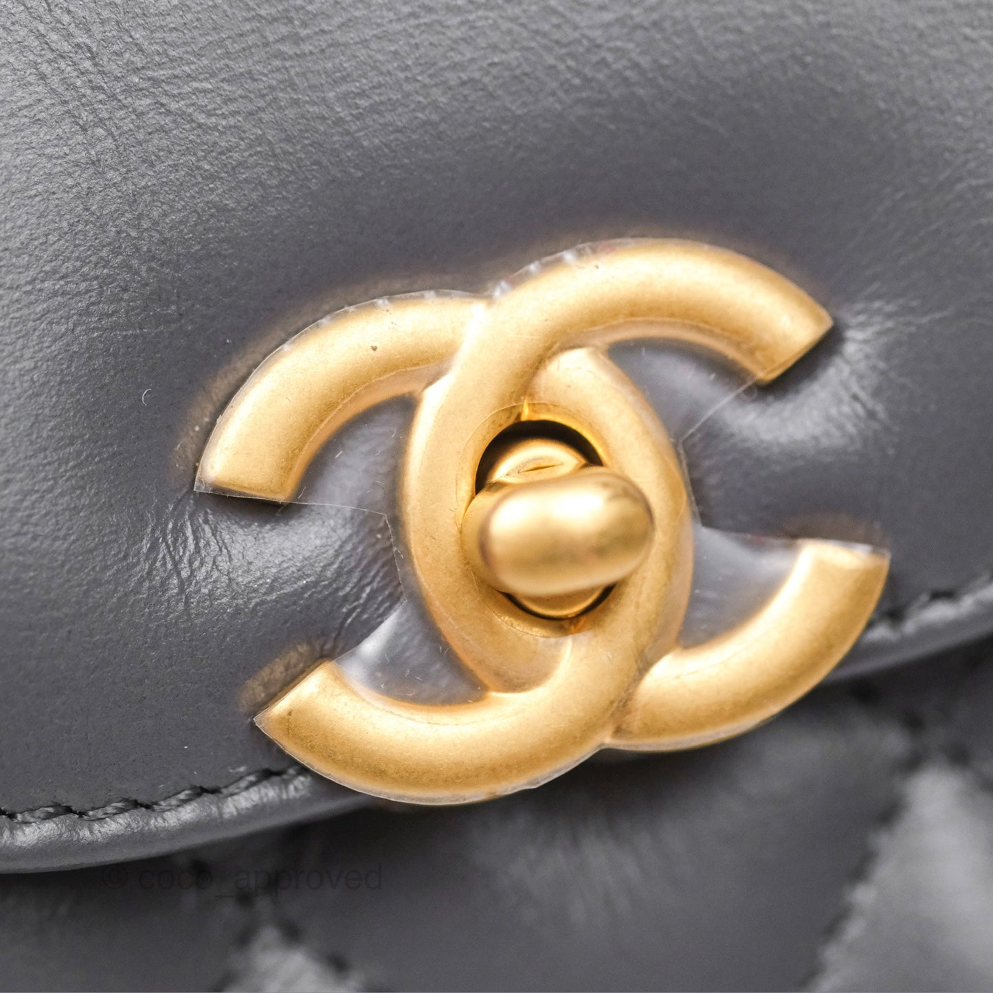 Chanel Kelly Bag Quilted Grey Shiny Calfskin Aged Gold Hardware