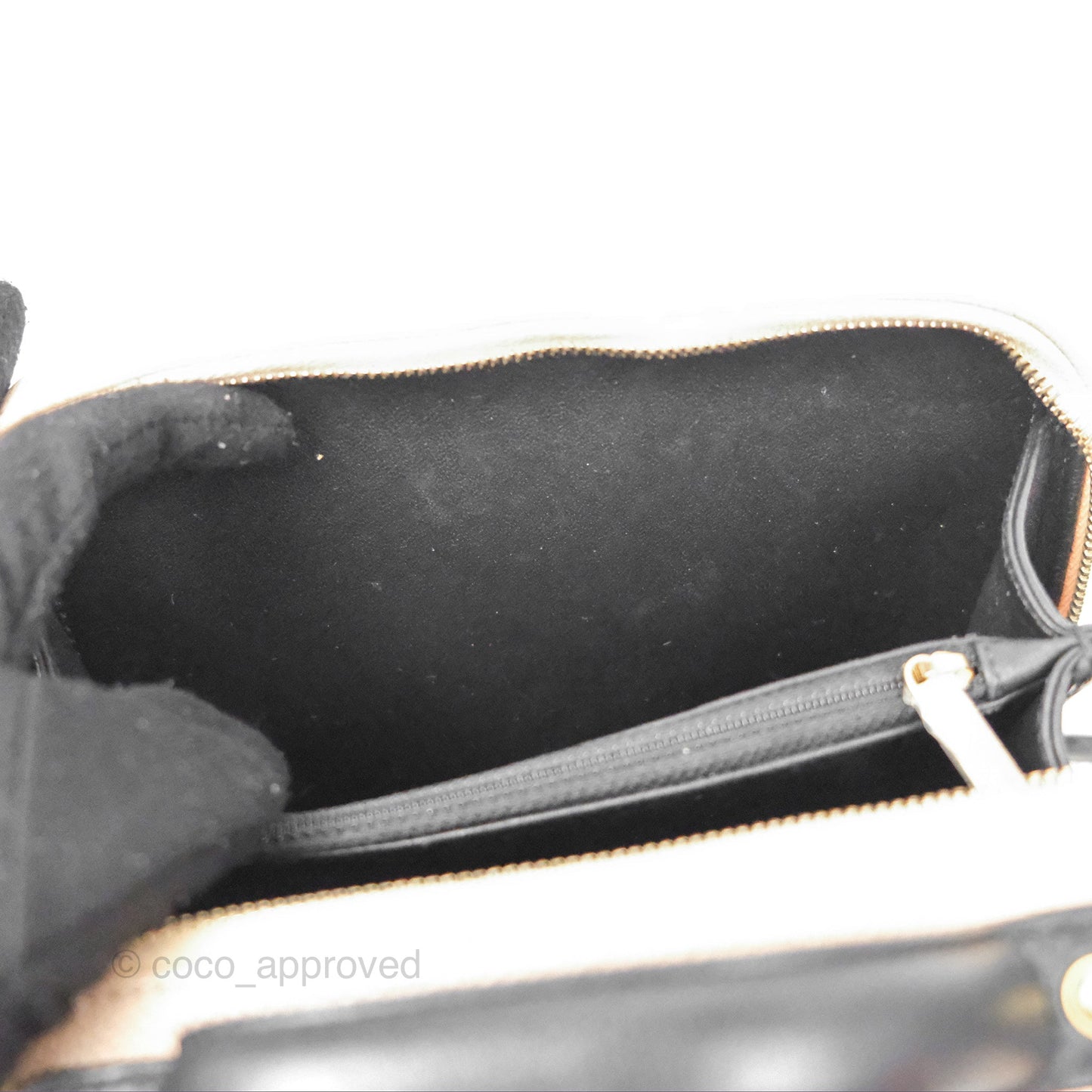 Chanel Quilted Medium CC Filigree Vanity Case Beige Black Caviar Gold Hardware