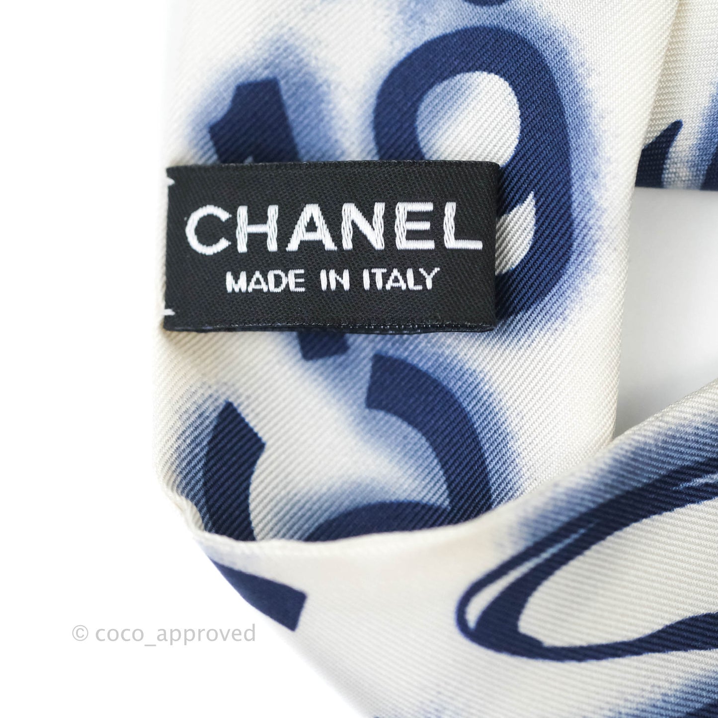 Chanel CC Silk Twilly in White