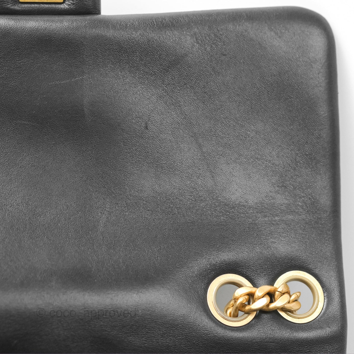 Chanel Flap Bag with Adjustable Strap Black Lambskin Aged Gold Hardware 22K