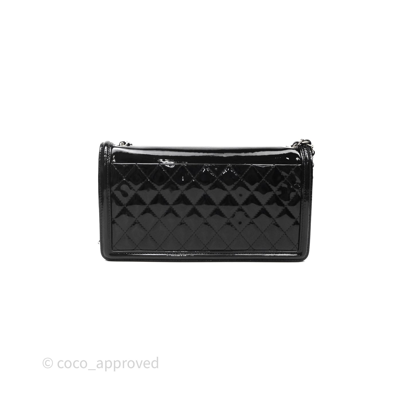 Chanel Crystal Lego Brick Shoulder Bag Black Plexiglass Patent Silver Hardware