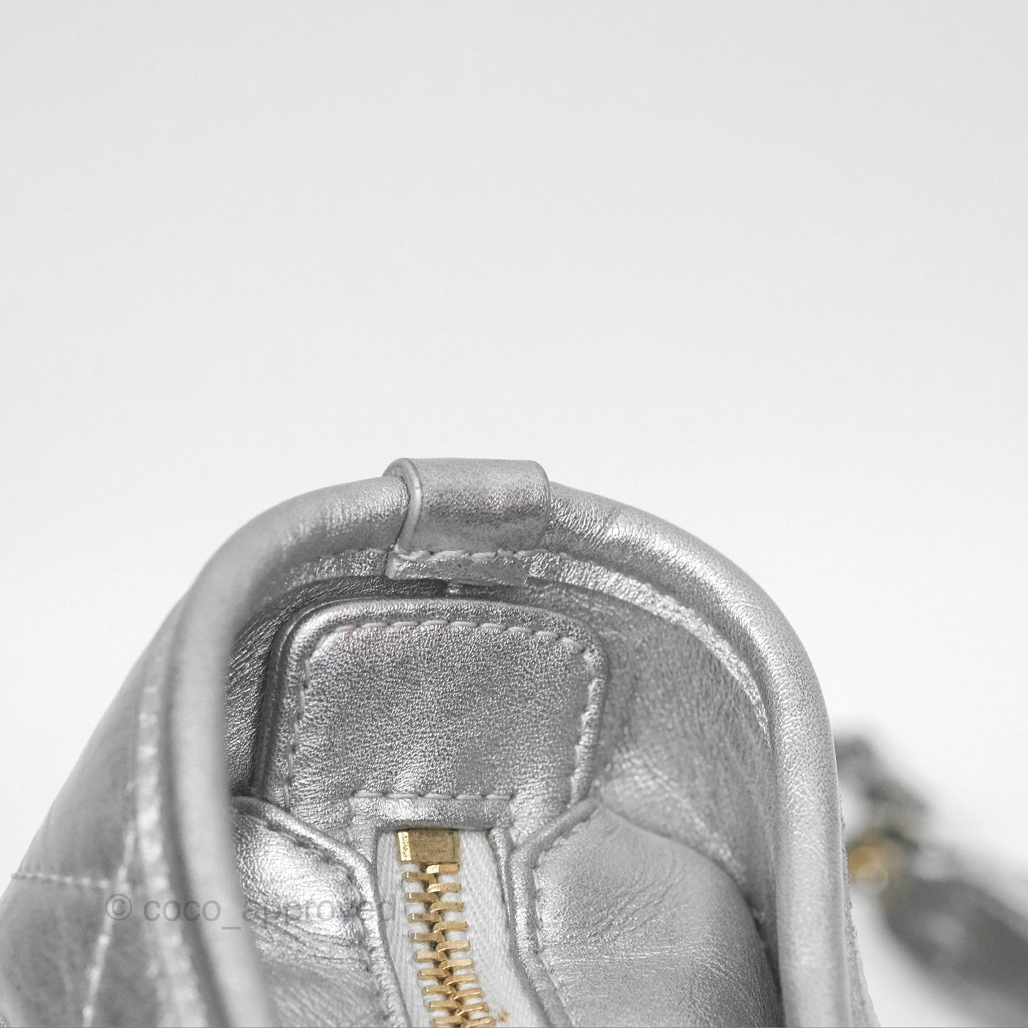 Chanel Large Gabrielle Hobo Metallic Silver Aged Calfskin Mixed Hardware