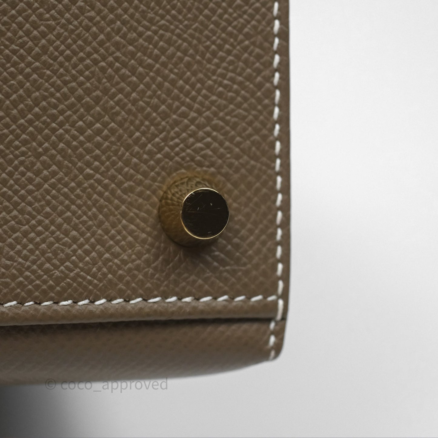 Hermès Kelly 25 Sellier Etoupe Epsom Gold Hardware