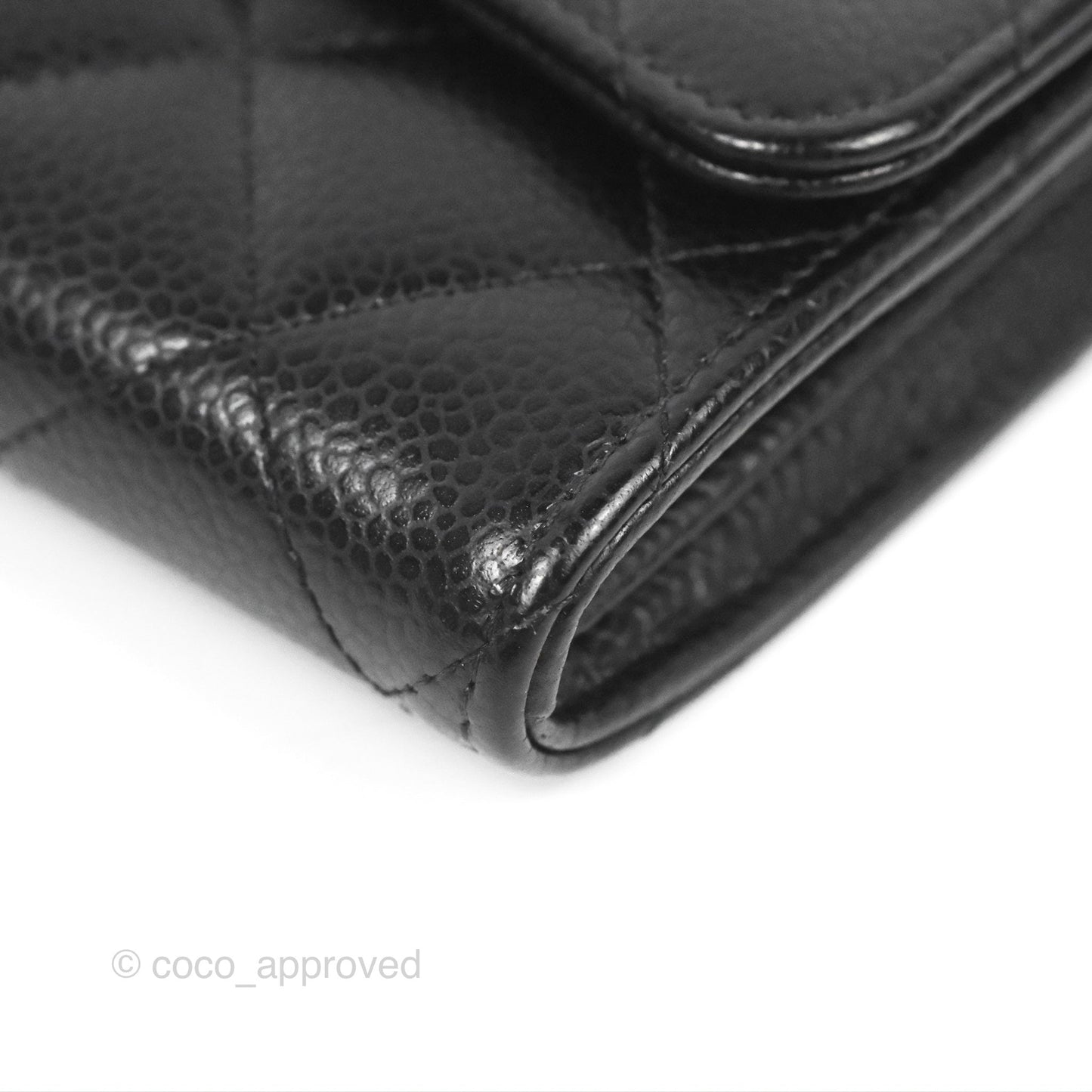 Chanel Quilted Classic Zip Long Wallet Black Caviar Gold Hardware