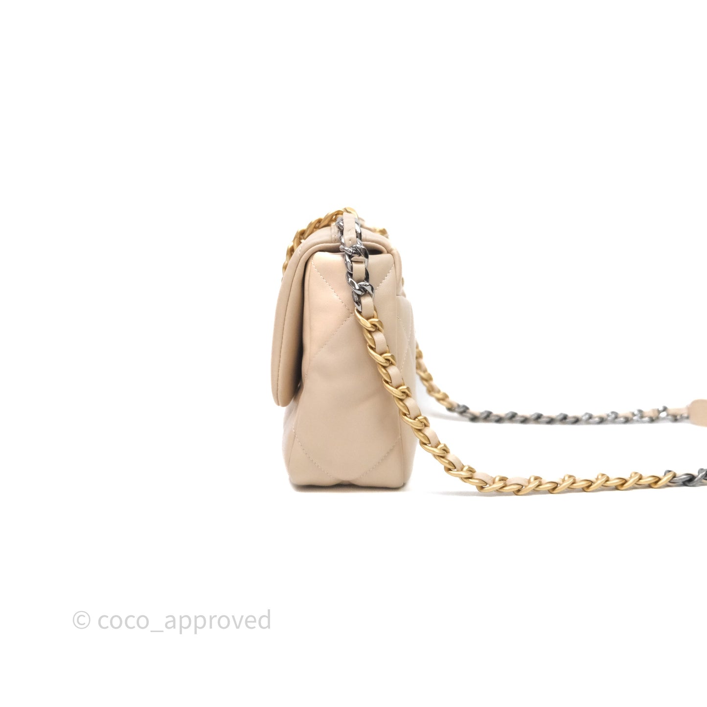 Chanel 19 Small Beige Lambskin Mixed Hardware