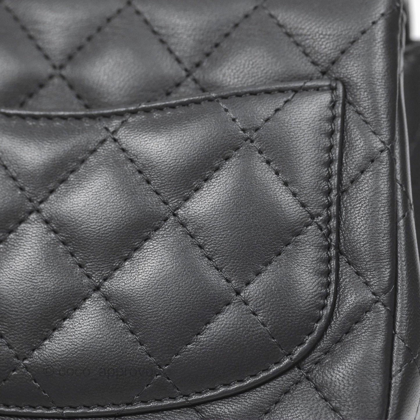 Chanel Mini Square Quilted Grey Lambskin Gold Hardware