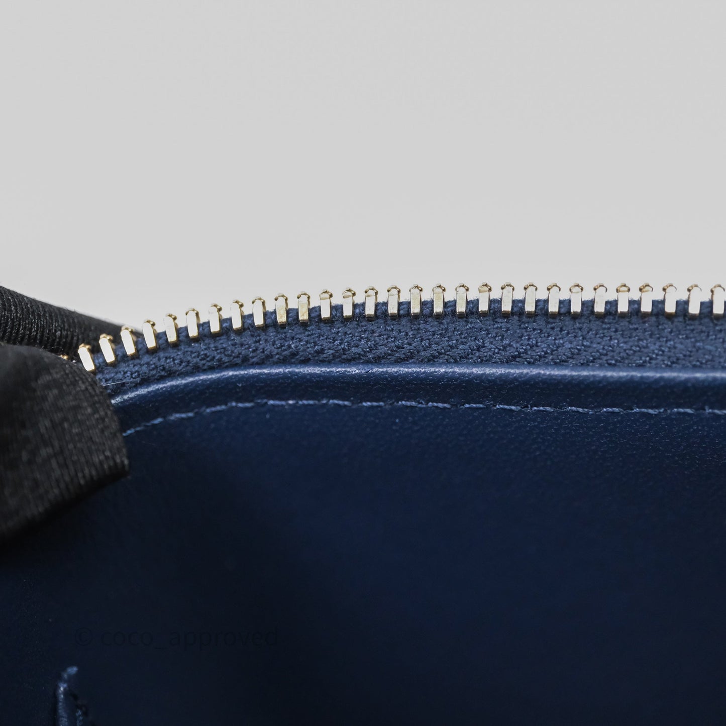 Chanel Vanity Rectangular Metal Top Handle Navy Lambskin Aged Gold Hardware